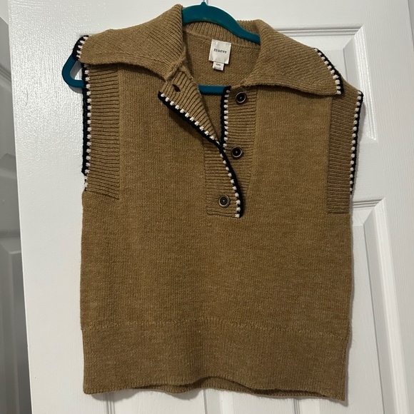 Maeve Collar Stitched Sweater Vest - Picture 1 of 4